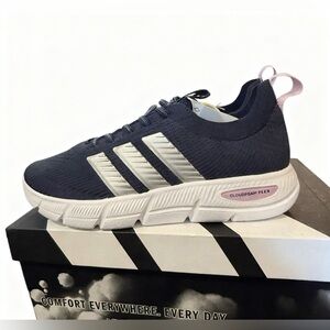 Adidas Cloudfoam Flex Lounge Navy White Sneakers Women’s Size 7.5 New in Box